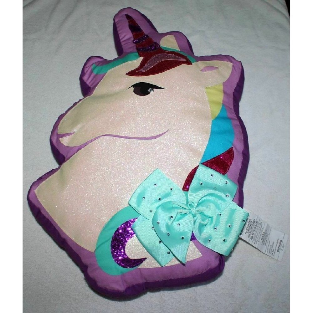 JoJo Siwa Unicorn Head Pillow  Glittery  Large!  23 Inches  Nickelodeon